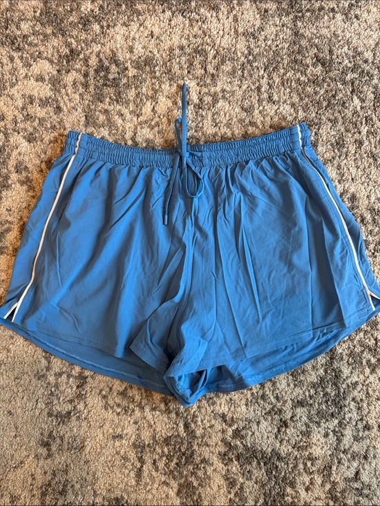 lululemon athletica Pants - lululemon Pace Rival High-Rise Short 3”, Light Blue with White Piping, Size 12
